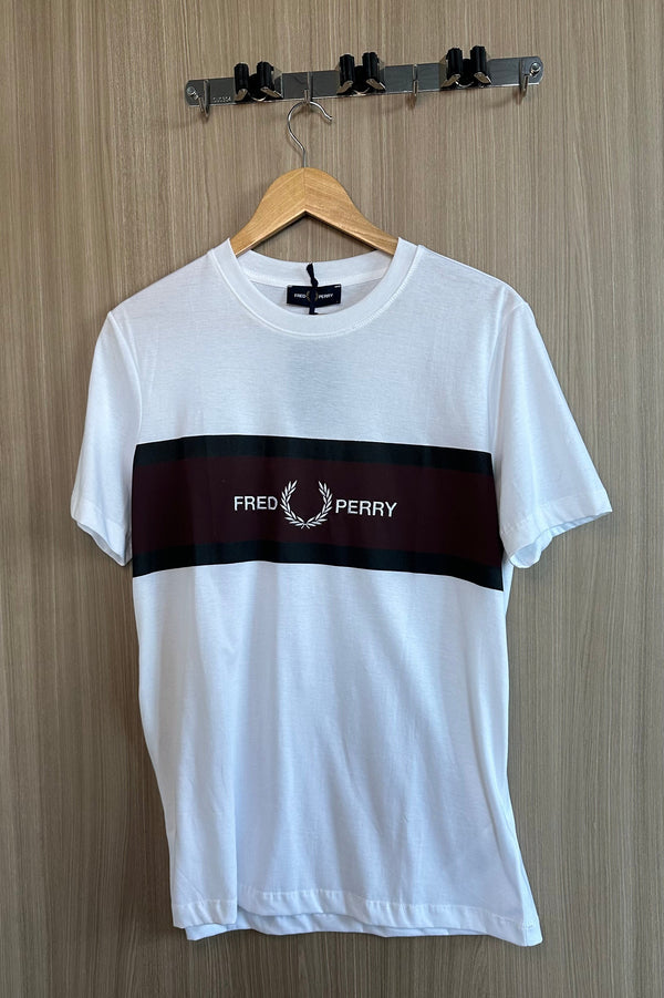 Camiseta Fred Perry Branca - Luxo