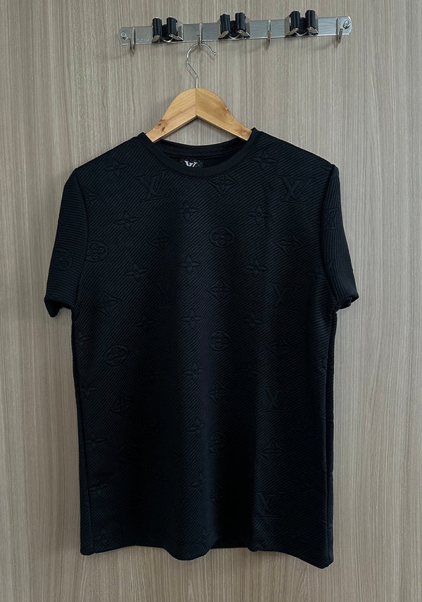 Camiseta LV Preta Texturizada