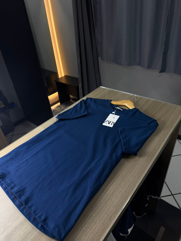 Camiseta Zara Slim Fit Azul