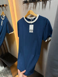 Camiseta Gola Trocada Slim Fit Azul