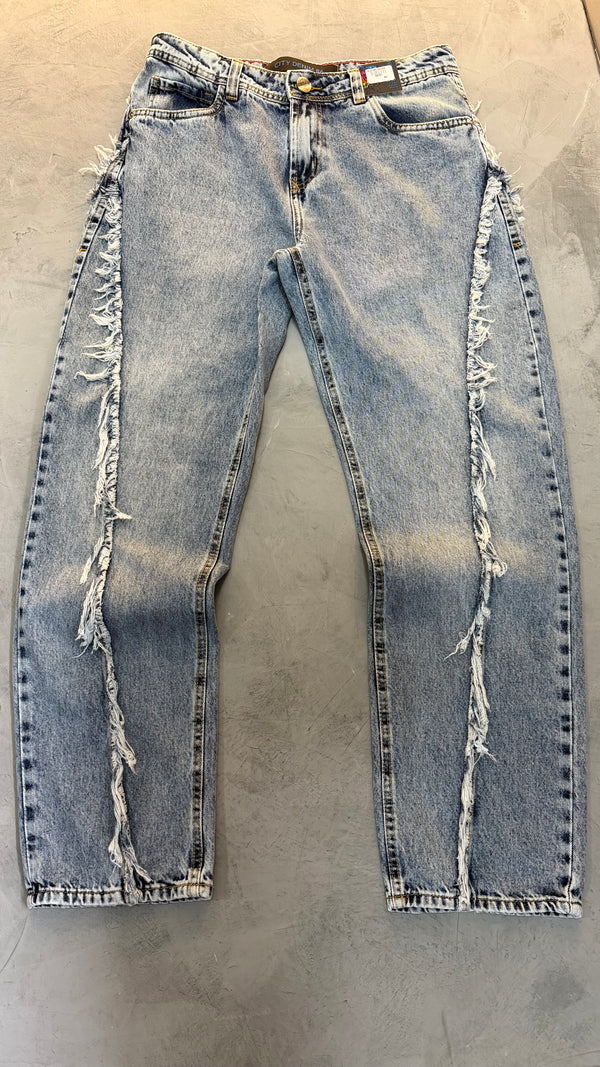 Calça Reta Desfiada