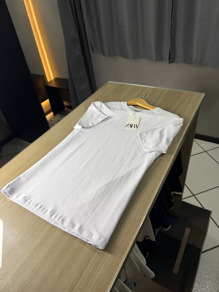 Camiseta Zara Slim Fit Branca