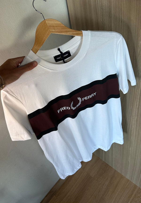 Camiseta Fred Perry Branca - Luxo