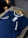 Camiseta Gola Trocada Slim Fit Azul