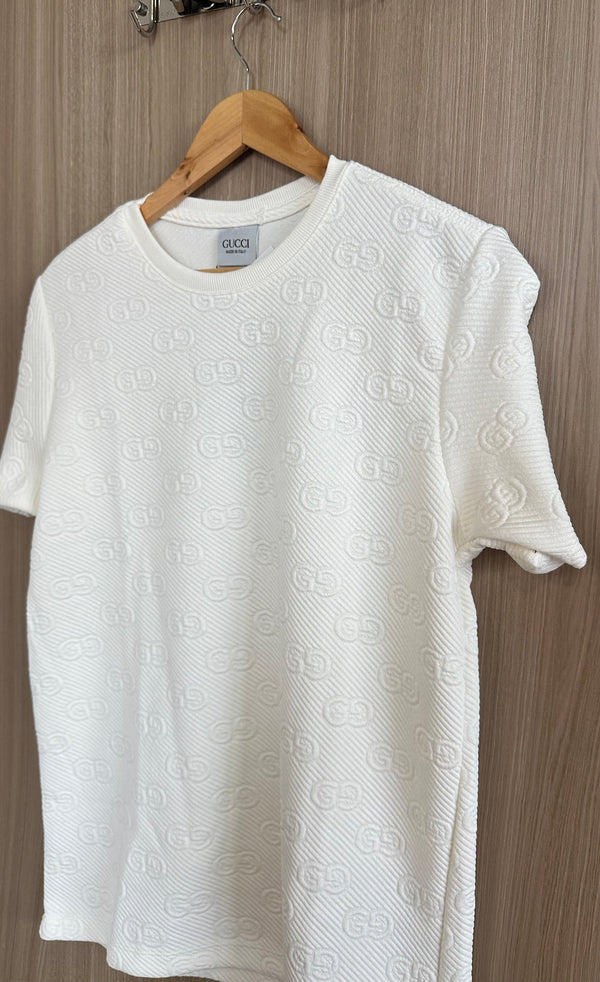 Camiseta Gucci Branca Texturizada